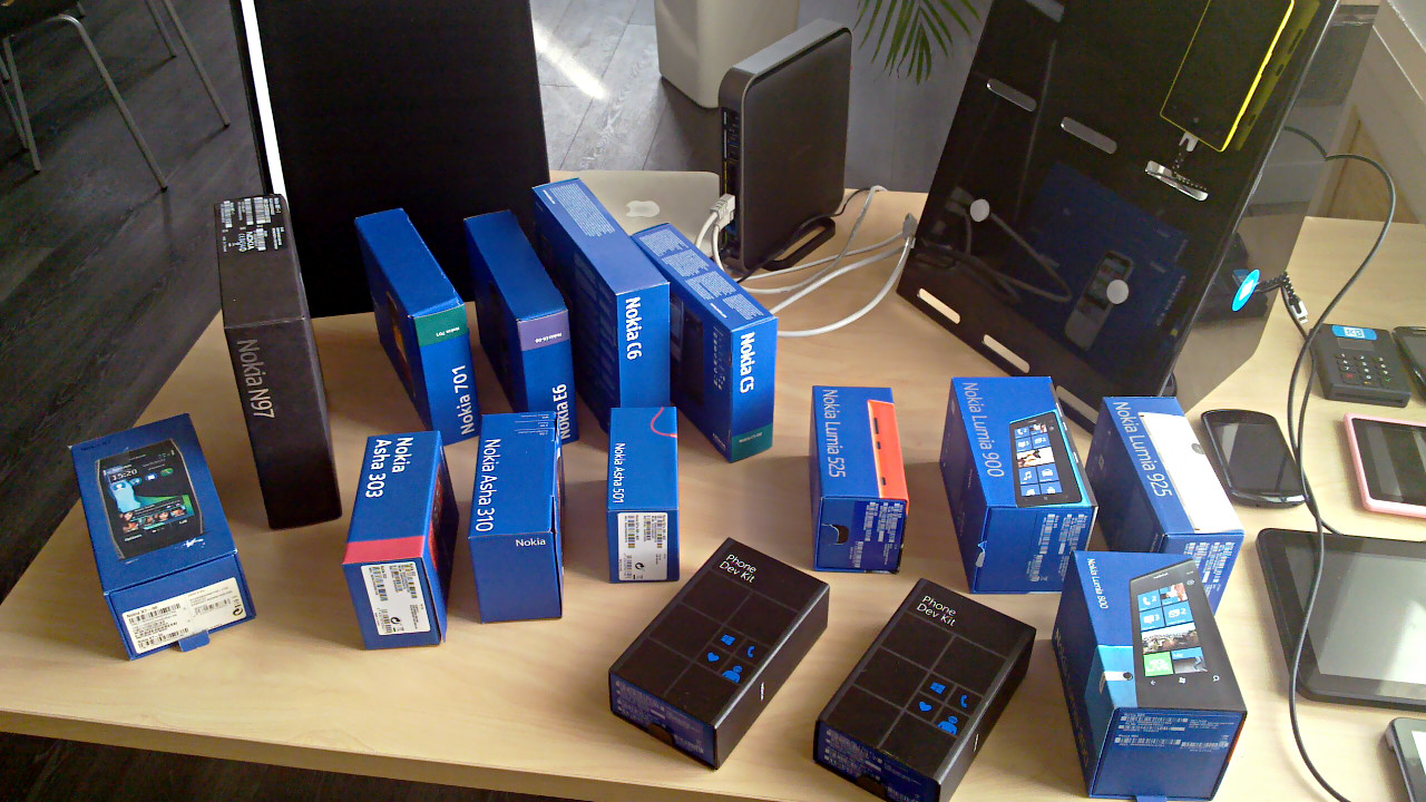 Easter bunny paid an early visit to lab.  It had whole a lot of Nokia handsets in it's basket.